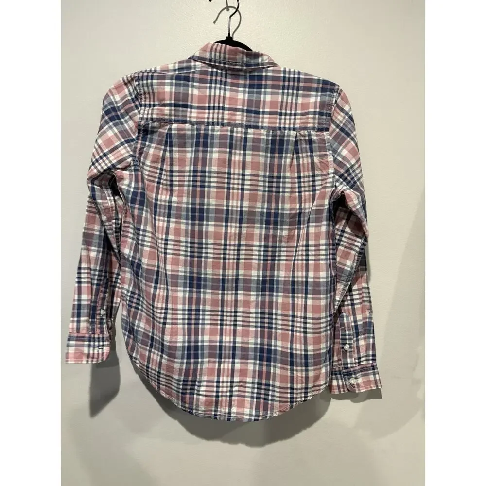 Two Children's Place Button Up Dress Shirts Tops Size 10/12 Preppy 100% Cotton